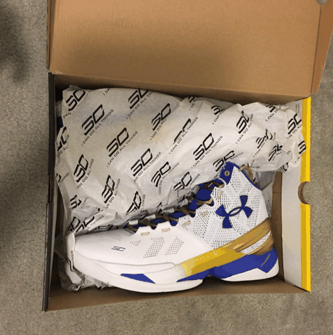 安德玛库里2代勇士配色开箱 Under Armour Curry2细节鉴赏