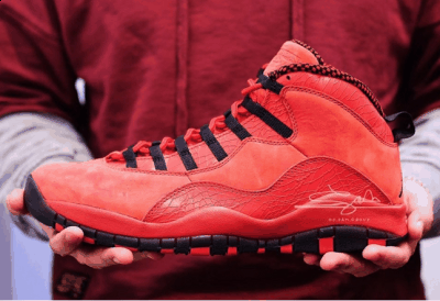 而鞋舌上的Jordan c潮牌商城ollection的patch代替了鞋标（AJ10情人节联名款好看吗 Steve Wiebe x Air Jordan 10多少钱）