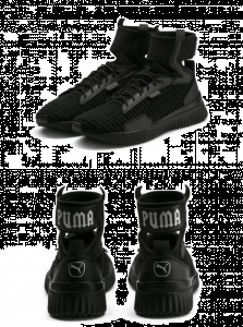 缔造出色的合脚潮牌商城度和穿脱便捷度（ PUMA Trainer Mid纯黑怎么样 Fenty x Puma 联名款Trainer Mid多少钱）