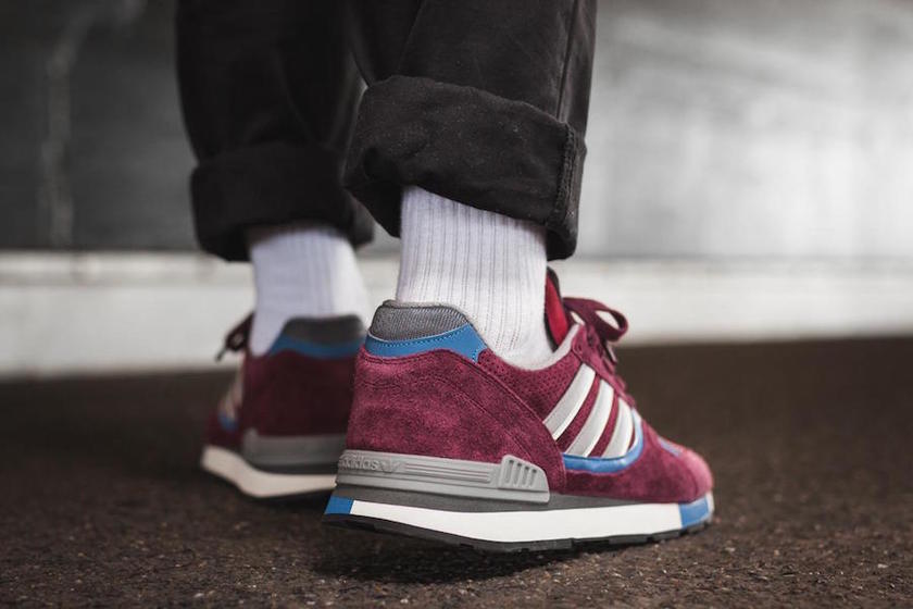 象征着三条纹潮牌延伸至全世界（阿迪 Quesence 紫红色好看吗 adidas Quesence全新配色“Maroon”多少钱）