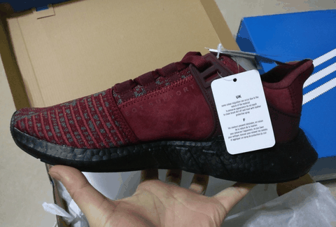 那么这双鞋平时用潮牌商城来压马路效果会怎么样（阿迪达斯EQT系列Support全新黑红配色上脚如何 阿迪达斯EQT系列Support全新黑红配色开箱图）