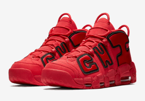  Nike Air More Uptempo深度赏析 完美的大红色的侧面 另一个侧面 正面的样子潮牌汇潮牌网也好看 俯视图也还行 背面的Logo 鞋底的纹路 Nike Air More Uptempo发售信息 预计将于年底的 12 月 20 日发售（皮蓬大AIR芝加哥大红配色怎么样 Nike Air More Uptempo深度赏析）