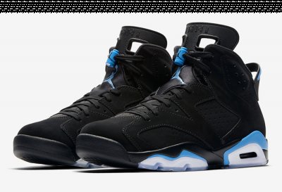 感兴趣的朋友不妨提前准备一下！ Air Jordan 6 “UNC” 货号：384664-006 发潮牌商城售日期：12 月 2 日 发售价格：$190 美元 AJ6黑北卡配色细节鉴赏 侧面很完美 俯视图 鞋底是真心的帅 （AJ6黑北卡配色好看吗 AJ6黑北卡配色细节鉴赏）