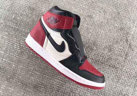 AJ1“Bred Toe”实物细节一览 AJ1红黑脚趾赏析