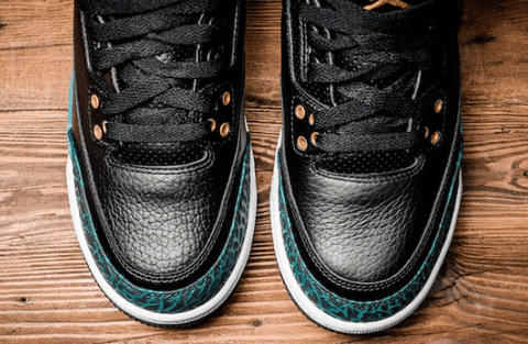 全皮质的外观让这潮牌商城双鞋显得更加时尚（AJ3 GS Rio Teal开箱图 Air Jordan 3 GS “Rio Teal”实物开箱）