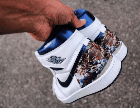 一手直伸潮牌品牌向下前方（AJ1定制版有哪些 Air Jordan 1定制版赏析与盘点）