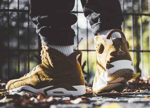 AJ6小麦色实物开箱 AJ6 “wheat”开箱赏析及上脚图