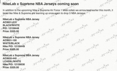 各位可以潮牌汇潮牌网大胆猜想（Supreme联名NIKE NBA球衣怎么样 NikeLab x Supreme NBA球衣价格）