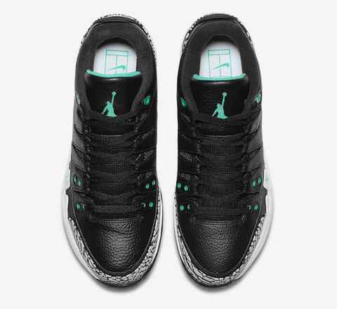 AJ3费德勒黑水泥多少钱 好看吗 Nike Zoom Vapor Tour AJ3 “Clear Jade”在哪买