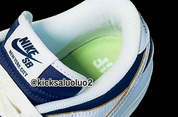 HUF 选择了时下热门鞋潮牌商城型 Nike SB Dunk Low 为蓝本（HUF x 耐克全新联名 SB Dunk“NYC”鞋款曝光，20 周年纪念）