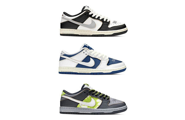 HUF 选择了时下热门鞋潮牌商城型 Nike SB Dunk Low 为蓝本（HUF x 耐克全新联名 SB Dunk“NYC”鞋款曝光，20 周年纪念）