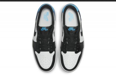 黑色框架与鞋潮牌侧 Swoosh 为黑色（北卡黑脚趾 AJ1 Low“UNC”配色鞋款发售推迟，官图登场）
