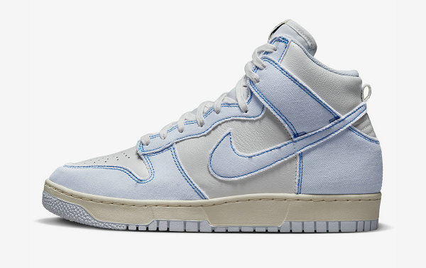 日前该配色方案也被应用潮牌信息至相对罕见的 Dunk High 1985 之上（水洗丹宁 Dunk Hi 1985“Blue Denim”配色鞋款即将登场）