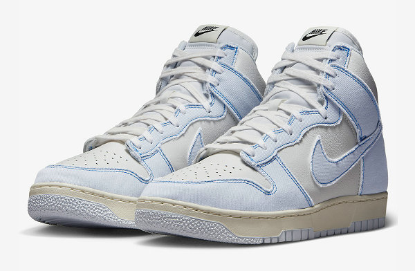 日前该配色方案也被应用潮牌信息至相对罕见的 Dunk High 1985 之上（水洗丹宁 Dunk Hi 1985“Blue Denim”配色鞋款即将登场）