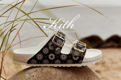 同主题服饰定制的潮牌信息亚利桑那印花点缀鞋面（KITH x 勃肯 2022 夏季联乘 Arizona 鞋款亮相）