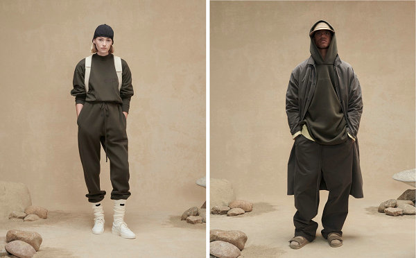 同时也维持了品牌潮牌商城一贯的同色系搭配（FOG ESSENTIALS 2022 秋冬系列 Lookbook 赏析）