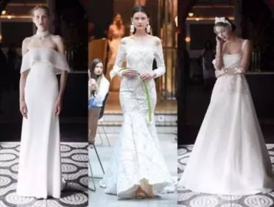  8.用波西米亚风营造一些浪漫感觉 从左至右的秀场依次为：Sachin Babi、Jenny Packham 和 Elizabeth Fillmore 如果婚礼选择在海边 潮牌冬季如何御寒提醒（2018春季服装流行趋势 春季婚纱礼服流行趋势推荐 ）
