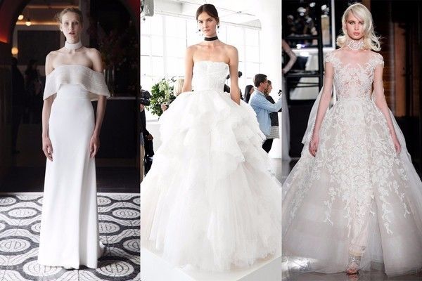  8.用波西米亚风营造一些浪漫感觉 从左至右的秀场依次为：Sachin Babi、Jenny Packham 和 Elizabeth Fillmore 如果婚礼选择在海边 潮牌冬季如何御寒提醒（2018春季服装流行趋势 春季婚纱礼服流行趋势推荐 ）