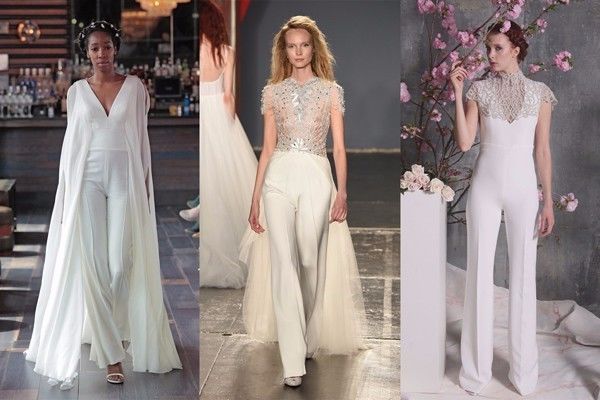  8.用波西米亚风营造一些浪漫感觉 从左至右的秀场依次为：Sachin Babi、Jenny Packham 和 Elizabeth Fillmore 如果婚礼选择在海边 潮牌冬季如何御寒提醒（2018春季服装流行趋势 春季婚纱礼服流行趋势推荐 ）