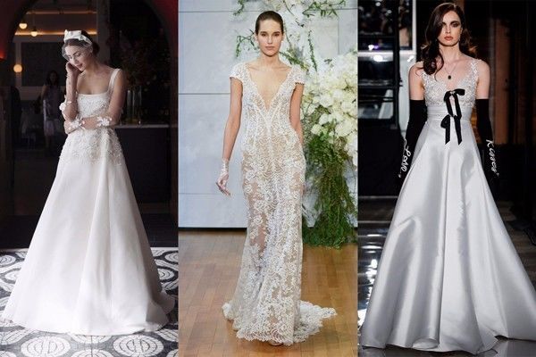  8.用波西米亚风营造一些浪漫感觉 从左至右的秀场依次为：Sachin Babi、Jenny Packham 和 Elizabeth Fillmore 如果婚礼选择在海边 潮牌冬季如何御寒提醒（2018春季服装流行趋势 春季婚纱礼服流行趋势推荐 ）