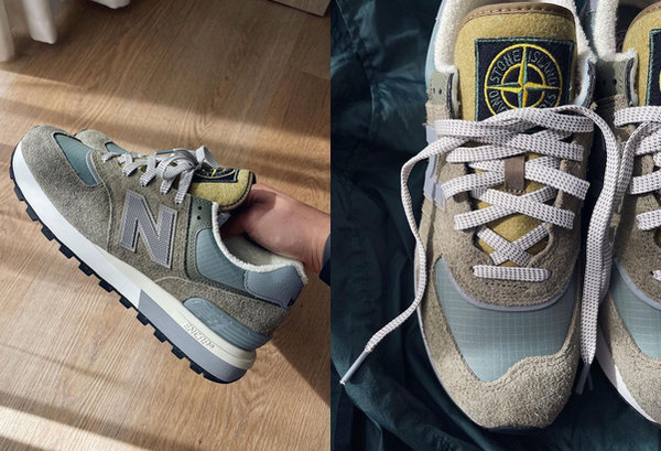 搭配白色毛绒内里、ENCAP 缓震中底、绣上 Stone Island 标志的鞋舌 2022冬季潮牌新款推荐（Stone Island x New Balance 574 联名鞋款细节曝光）