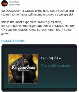 这是《CS：GO》有史以来“价值最高”盗取行为 2022冬季潮牌新款推荐（迪拜王子《CSGO》超200万美元皮肤被盗 有7把龙狙）