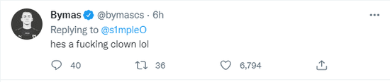 他甚至不能像一个男人一样承认自己错了 潮牌游戏互动（Thorin称FalleN“最被高估” 引起s1mple等人不满）