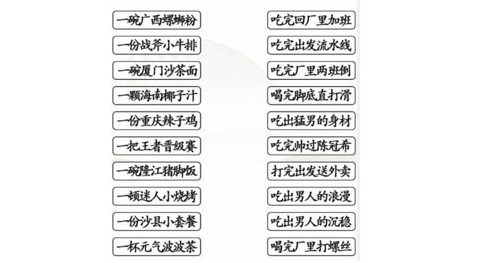 感兴趣的小伙伴们一起来看看吧 潮牌游戏互动（汉字找茬王食物顺口溜怎么过关？汉字找茬王通关攻略答案）