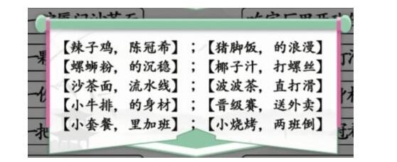 感兴趣的小伙伴们一起来看看吧 潮牌游戏互动（汉字找茬王食物顺口溜怎么过关？汉字找茬王通关攻略答案）