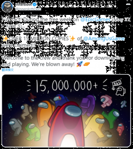 与 4 - 15 位玩家共同游戏 潮牌游戏互动（《Among Us》Epic限免期间送出超1500万份）