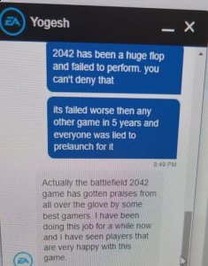 首要工作也并非将玩家社区的负面情绪传达给EA 潮牌游戏互动（因《战地2042》体验不佳 EA客服被大量玩家投诉淹没）