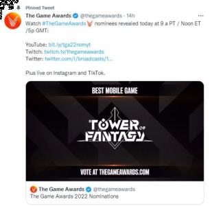 真的做到国产游戏顶端了 潮牌游戏互动（TGA各大奖项提名公布 幻塔入围最佳移动端游戏）