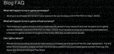 公司 CEO Andrew Wilson 表示 潮牌游戏互动（《Apex手游》不予退款 未来或有其他移动端Apex）