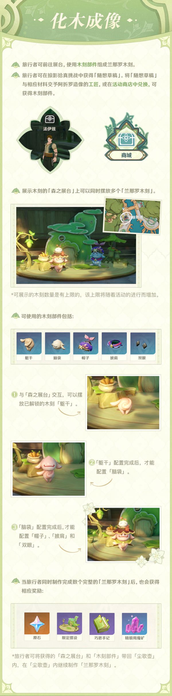 活动分别有[化木成像]、[遍览深林]和[雕琢难工] 潮牌冬季如何御寒提醒（原神3.0版本雕琢童心活动怎么做？原神3.0版本雕琢童心活动介绍）