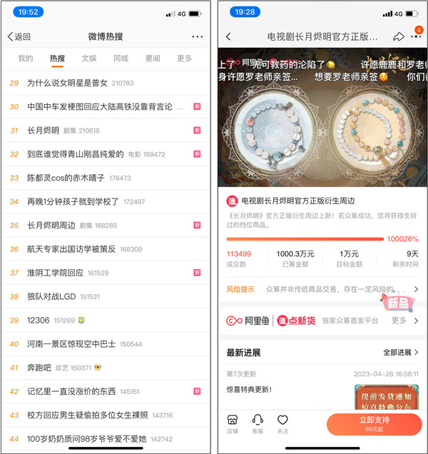  据造点新货运营负责人介绍 2023年最新流行（长月烬明手串接棒流浪地球2 阿里鱼旗下娱乐电商平台造点新货上爆款频出）