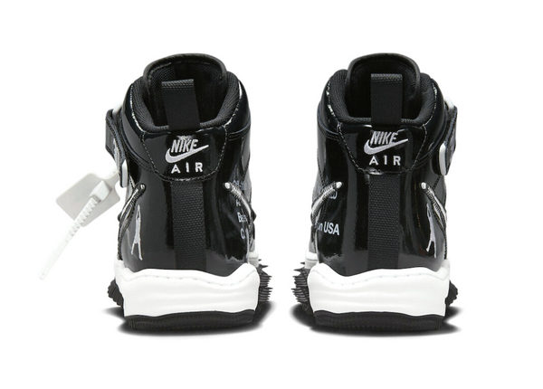 后跟外侧绣有 Rasheed Wallace 标志性的后仰跳投剪影标志 哪种潮牌品牌（Off-White x Nike Air Force 1 Mid「SHEED」联名鞋款释出）