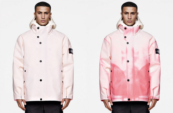 现在 Stone Island 将微胶囊化的活性颜料注入双层聚氨酯中 2023年最新流行（Stone Island 石头岛推出创新热反应夹克）